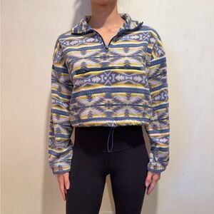 Patterned Quarter-Zip Fleece Pullover